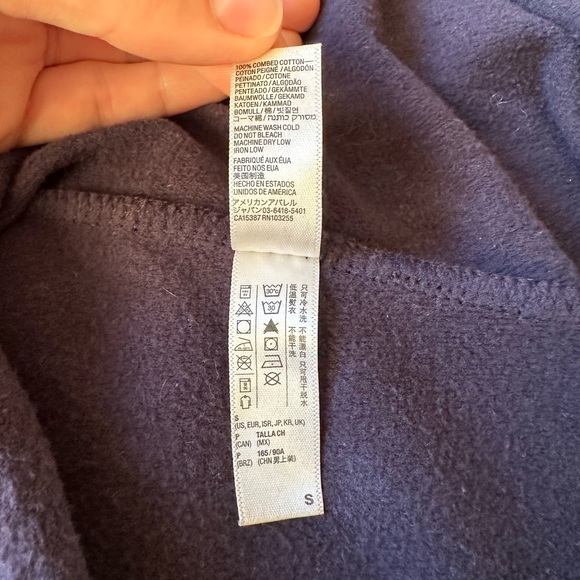 California Fleece by American Apparel Navy Blue Graphic Hoodie - Picture 5 of 6